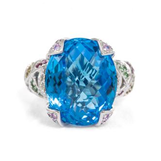 17.90ct Topaz and Mixed Gem Ring