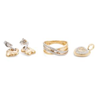 Diamond Ring, Earring & Pendant Set