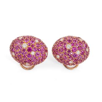 5.12cts Pink Sapphire & Diamond Earrings
