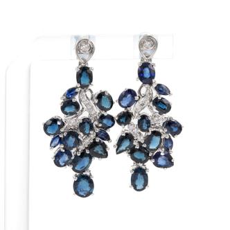 9.88cts Sapphire and Diamond Earrings
