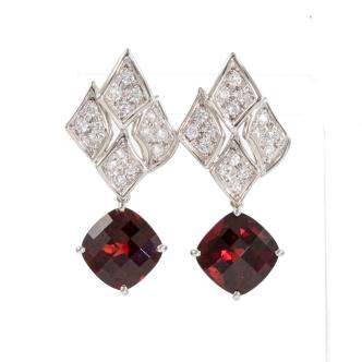 9.16cts Garnet and Diamond Earrings