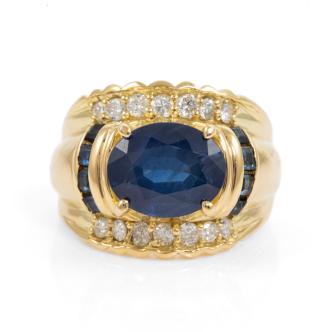 3.96ct Sapphire & Diamond Ring