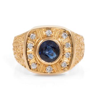 1.68ct Sapphire & Diamond Gold Ring 25.4