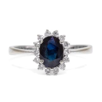 0.98ct Sapphire and Diamond Ring