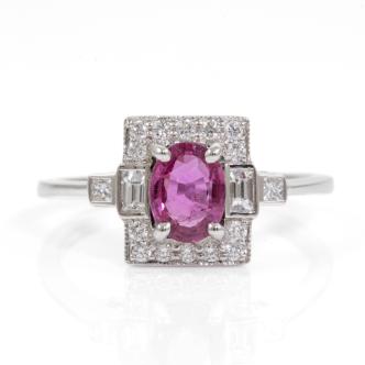 1.00ct Thai Ruby and Diamond Ring GSL