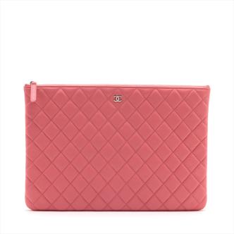 Chanel O Case Large Clutch Pink
