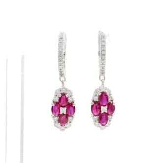 2.13ct Ruby and Diamond Earrings