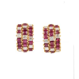 3.20ct Ruby & Diamond Earrings