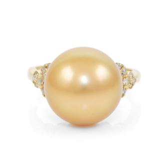 12.9mm Golden South Sea Pearl Ring
