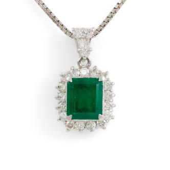 2.26ct Emerald and Diamond Pendant