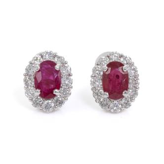 1.18ct Ruby and Diamond Earrings