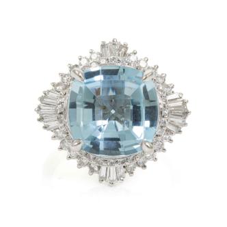 5.55ct Aquamarine and Diamond Ring