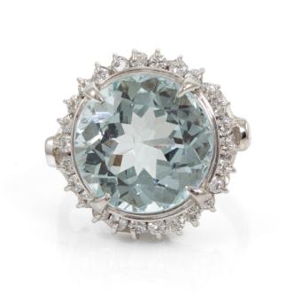 6.59ct Aquamarine and Diamond Ring