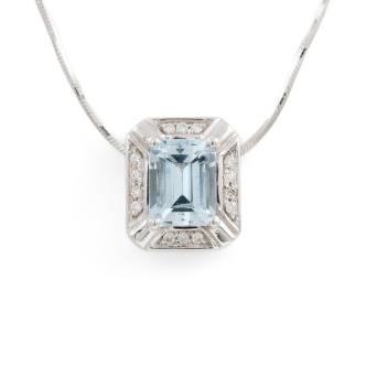 2.34ct Aquamarine and Diamond Pendant