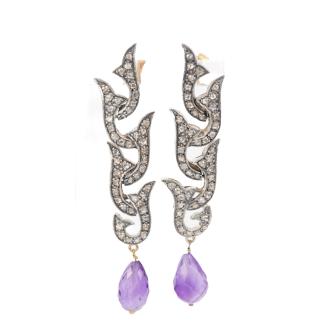 Amethyst & Diamond Vintage Earrings