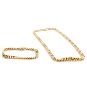 18ct Gold Necklace & Bracelet Set 83.8g