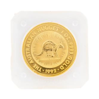 1992 Australian Gold Kangaroo Coin 1 OZ