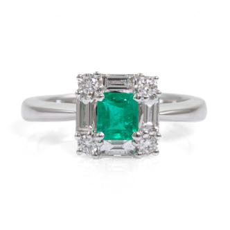 0.43ct Emerald and Diamond Ring