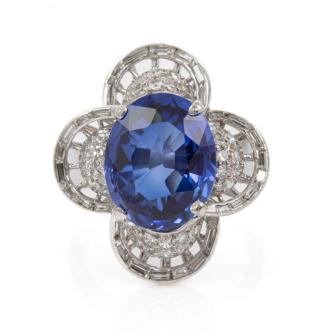 7.40ct Sapphire and Diamond Ring
