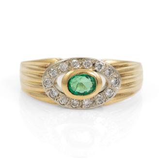 0.15ct Emerald and Diamond Ring
