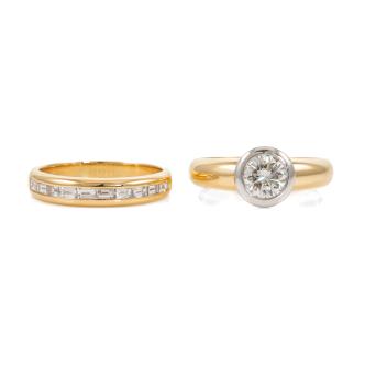 Set of Diamond Engagement Ring