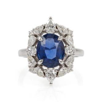 2.73ct Sri Lankan Sapphire & Diamond Ring