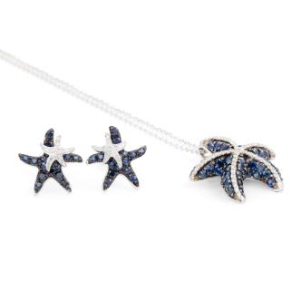 Sapphire & Diamond Pendant Earrings set