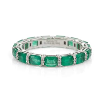 3.06ct ele4orce Emerald full Hoop Ring