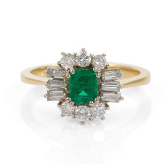0.40ct Emerald and Diamond Ring