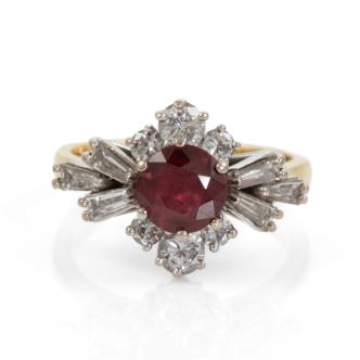 0.90ct Ruby and Diamond Ring