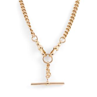 15ct Yellow Gold T-Bar Necklace 43.3g