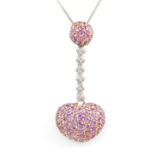 3.03ct Pink Sapphire & Diamond Pendant