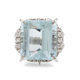 16.17ct Aquamarine & Diamond Ring