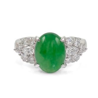 2.97ct Jade & Diamond Ring