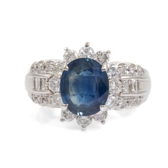 3.07ct Sapphire and Diamond Ring