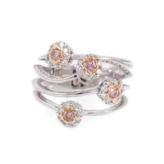 Pink & White Diamond Dress Ring