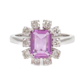 2.10ct Pink Sapphire and Diamond Ring