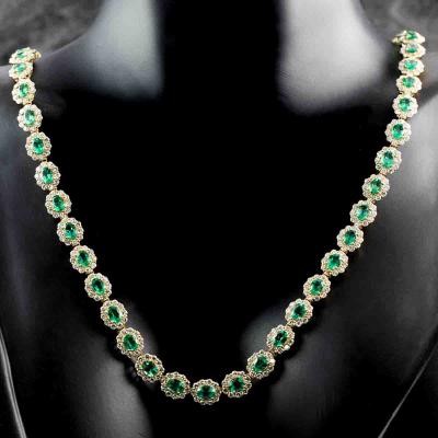8.60ct Emerald and Diamond Necklace